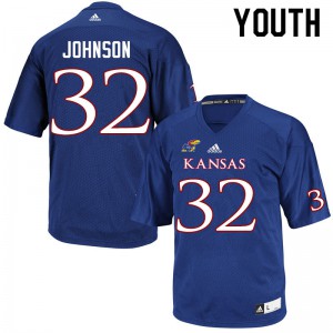Youth Kansas Jayhawks Terrence Johnson #32 Stitched Royal Jerseys 137553-374