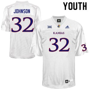 Youth Kansas Jayhawks Terrence Johnson #32 University White Jersey 929431-684