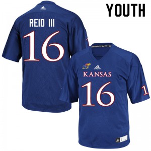 Youth Kansas Jayhawks Thomas Reid III #16 Royal University Jerseys 778407-918
