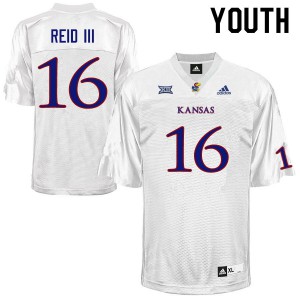 Youth Kansas Jayhawks Thomas Reid III #16 Embroidery White Jersey 896291-836