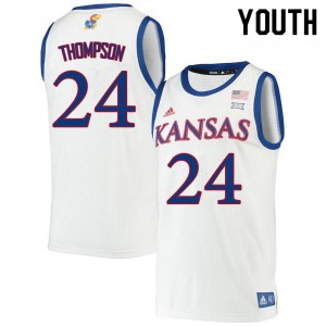 Youth Kansas Jayhawks Bryce Thompson #24 NCAA White Jersey 818508-940
