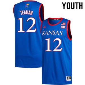 Youth Kansas Jayhawks Chris Teahan #12 Royal Stitched Jerseys 486704-845
