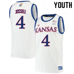 Youth Kansas Jayhawks Latrell Jossell #4 Official White Jersey 856516-278
