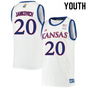 Youth Kansas Jayhawks Michael Jankovich #20 Alumni White Jersey 120930-962