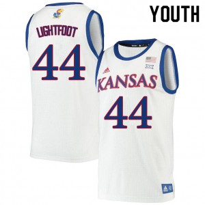 Youth Kansas Jayhawks Mitch Lightfoot #44 University White Jerseys 488645-225