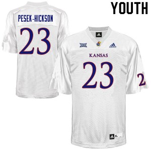 Youth Kansas Jayhawks Amauri Pesek-Hickson #23 High School White Jersey 695036-783