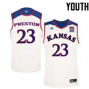 Youth Kansas Jayhawks Billy Preston #23 Embroidery White Jersey 930376-397