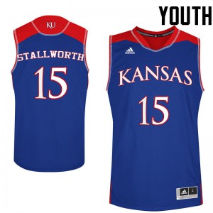 Youth Kansas Jayhawks Bud Stallworth #15 Stitch Royal Jersey 995795-481