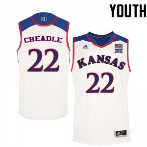 Youth Kansas Jayhawks Chayla Cheadle #22 Embroidery White Jersey 132009-582