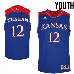 Youth Kansas Jayhawks Chris Teahan #12 Royal Stitch Jerseys 393657-485