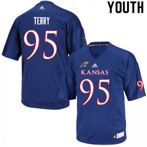 Youth Kansas Jayhawks DaJon Terry #95 Royal College Jerseys 256959-861