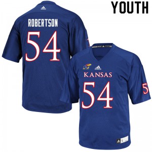 Youth Kansas Jayhawks Darin Robertson #54 Royal Stitched Jersey 335039-454