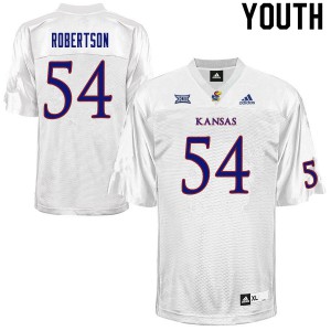 Youth Kansas Jayhawks Darin Robertson #54 Football White Jerseys 724465-108