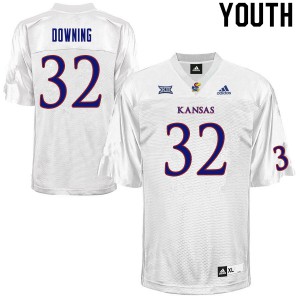 Youth Kansas Jayhawks Dylan Downing #32 White Stitched Jersey 329586-343