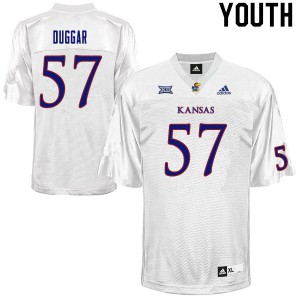 Youth Kansas Jayhawks Emory Duggar #57 White College Jerseys 367425-975