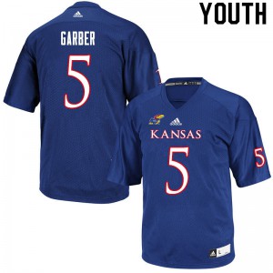 Youth Kansas Jayhawks Gabe Garber #5 College Royal Jersey 651552-933