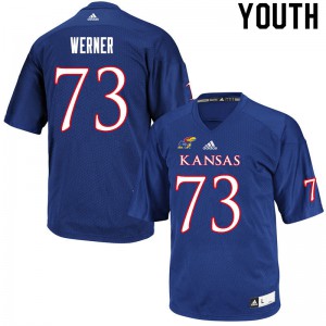 Youth Kansas Jayhawks Jack Werner #73 Royal Player Jersey 633794-489