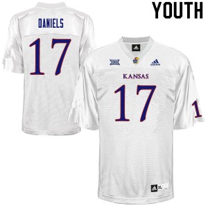 Youth Kansas Jayhawks Jalon Daniels #17 White NCAA Jersey 817296-475