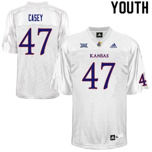 Youth Kansas Jayhawks Jared Casey #47 White College Jerseys 345436-379