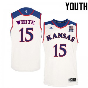 Youth Kansas Jayhawks Jo Jo White #15 College White Jerseys 192257-226