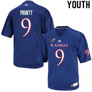 Youth Kansas Jayhawks Karon Prunty #9 Royal Stitched Jerseys 909991-608