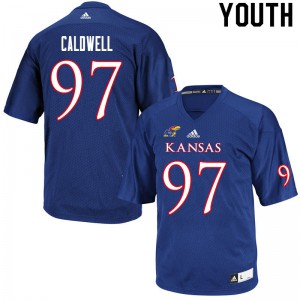 Youth Kansas Jayhawks Kenean Caldwell #97 Royal Player Jerseys 244348-430