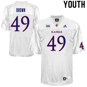 Youth Kansas Jayhawks Krishawn Brown #49 White College Jersey 312610-440