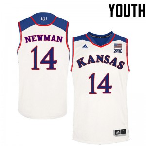 Youth Kansas Jayhawks Malik Newman #14 White NCAA Jerseys 523683-702