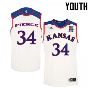 Youth Kansas Jayhawks Paul Pierce #34 Basketball White Jerseys 805197-616