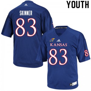 Youth Kansas Jayhawks Quentin Skinner #83 Royal Stitched Jersey 764118-324
