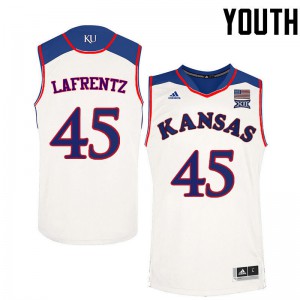 Youth Kansas Jayhawks Raef LaFrentz #45 Player White Jerseys 835019-562