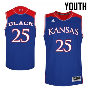 Youth Kansas Jayhawks Tarik Black #25 Royal Stitch Jerseys 282997-717
