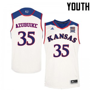 Youth Kansas Jayhawks Udoka Azubuike #35 White Basketball Jerseys 178307-665