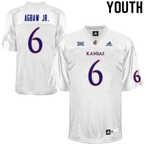 Youth Kansas Jayhawks Valerian Agbaw Jr. #6 Player White Jersey 118449-318