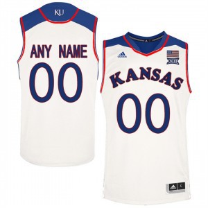 Men Kansas Jayhawks Custom #00 NCAA White Jersey 795983-142