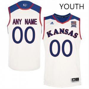 Youth Kansas Jayhawks Custom #00 White Basketball Jersey 160059-556